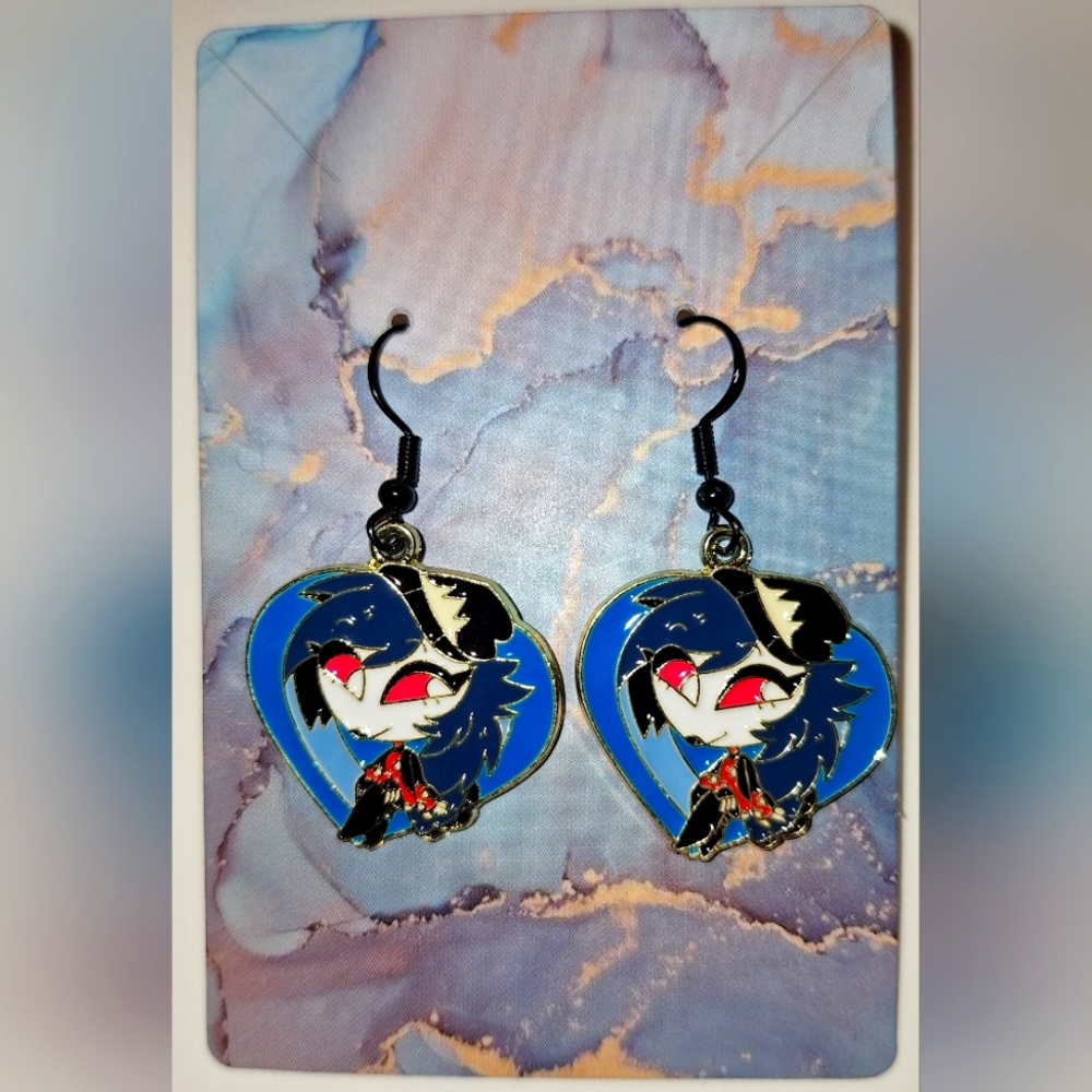 Helluva Boss‎ Earrings Handmade Hypoallergenic Heart Shape Dangle Octavia